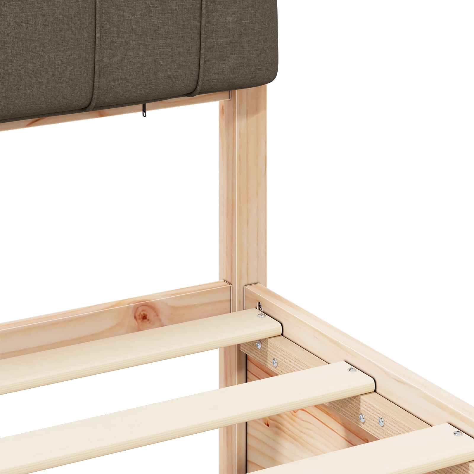 Cadre de lit avec tête de lit rembourrée Taupe 135 x 190 cm - XIOS