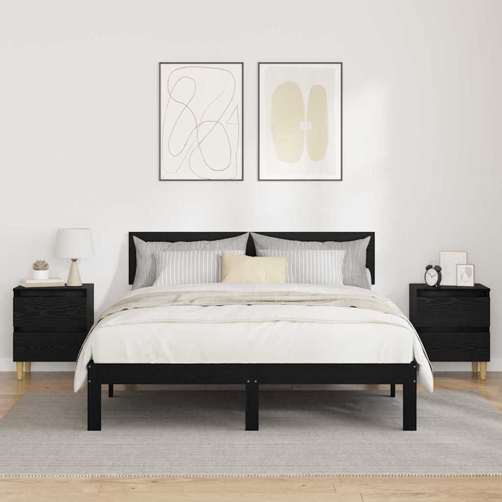 Meubles de lit avec tiroir 2 pcs Chêne noir 40 x 35 x 50 cm - XIOS