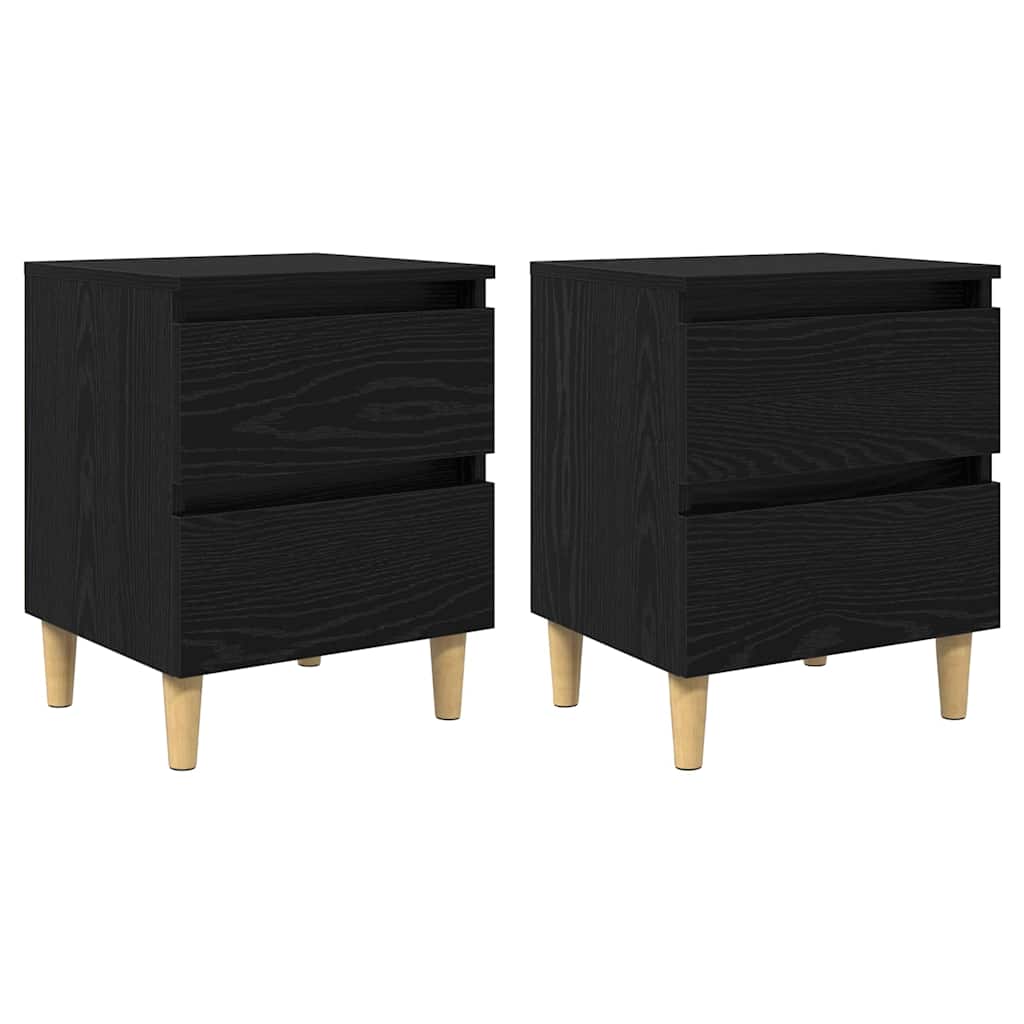 Meubles de lit avec tiroir 2 pcs Chêne noir 40 x 35 x 50 cm - XIOS