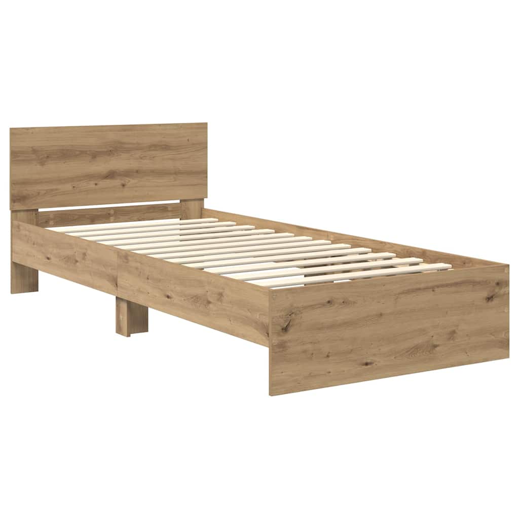 Cadre de lit Chêne artisanal 100 x 200 cm Bois d'ingénierie - XIOS