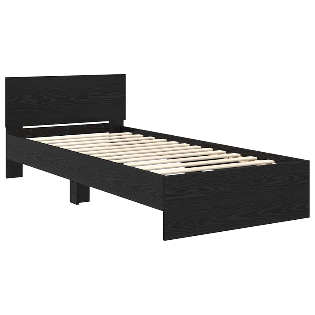 Cadre de lit Chêne noir 100 x 200 cm Bois d'ingénierie - XIOS