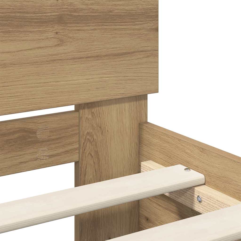 Cadre de lit Chêne artisanal 90 x 200 cm Bois d'ingénierie - XIOS