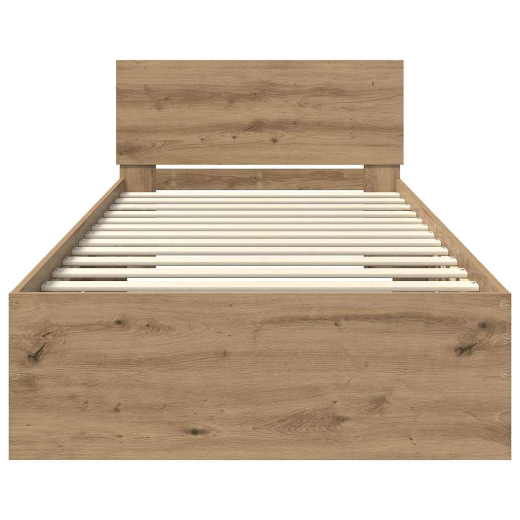 Cadre de lit Chêne artisanal 90 x 190 cm Bois d'ingénierie - XIOS
