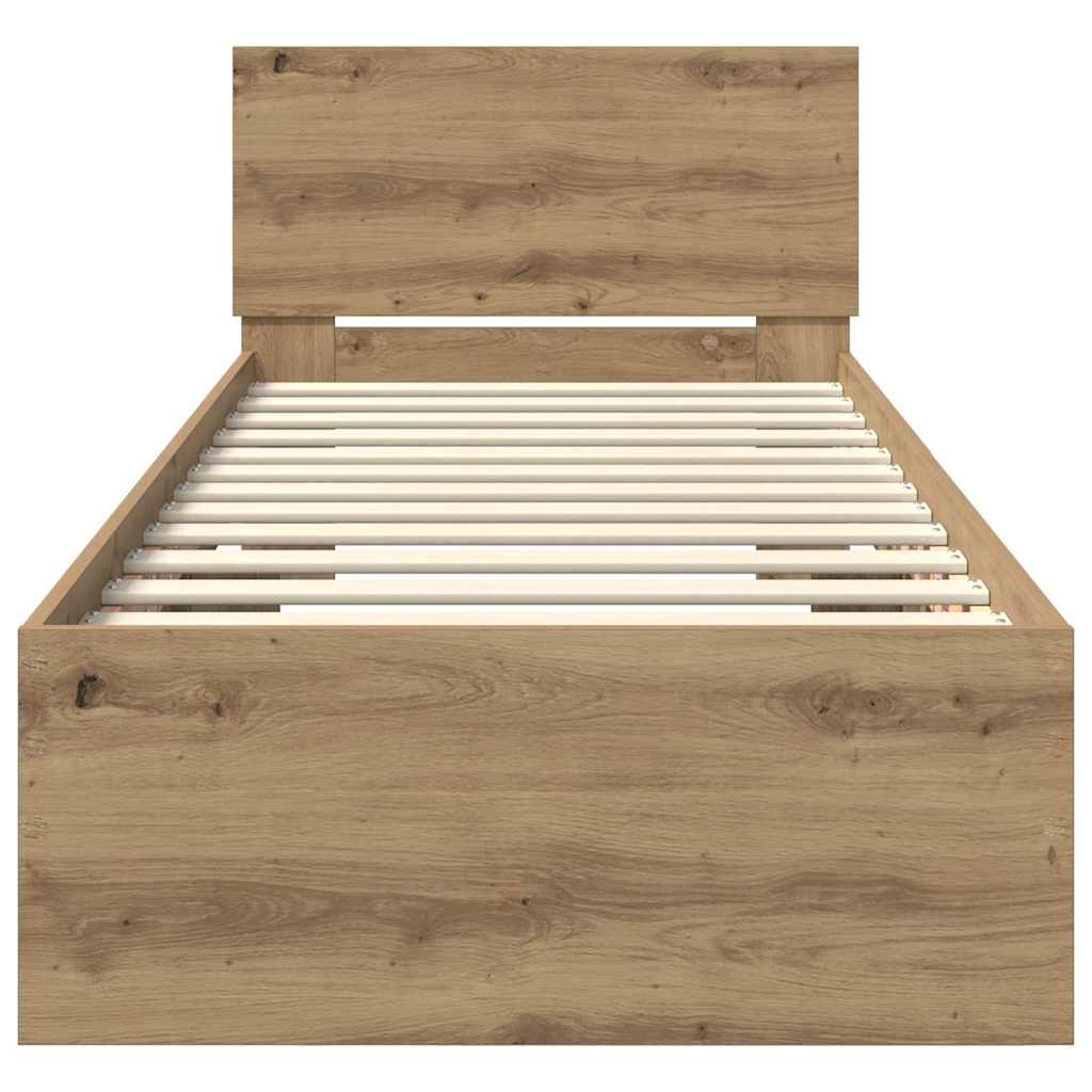 Cadre de lit Chêne artisanal 75 x 190 cm Bois d'ingénierie - XIOS