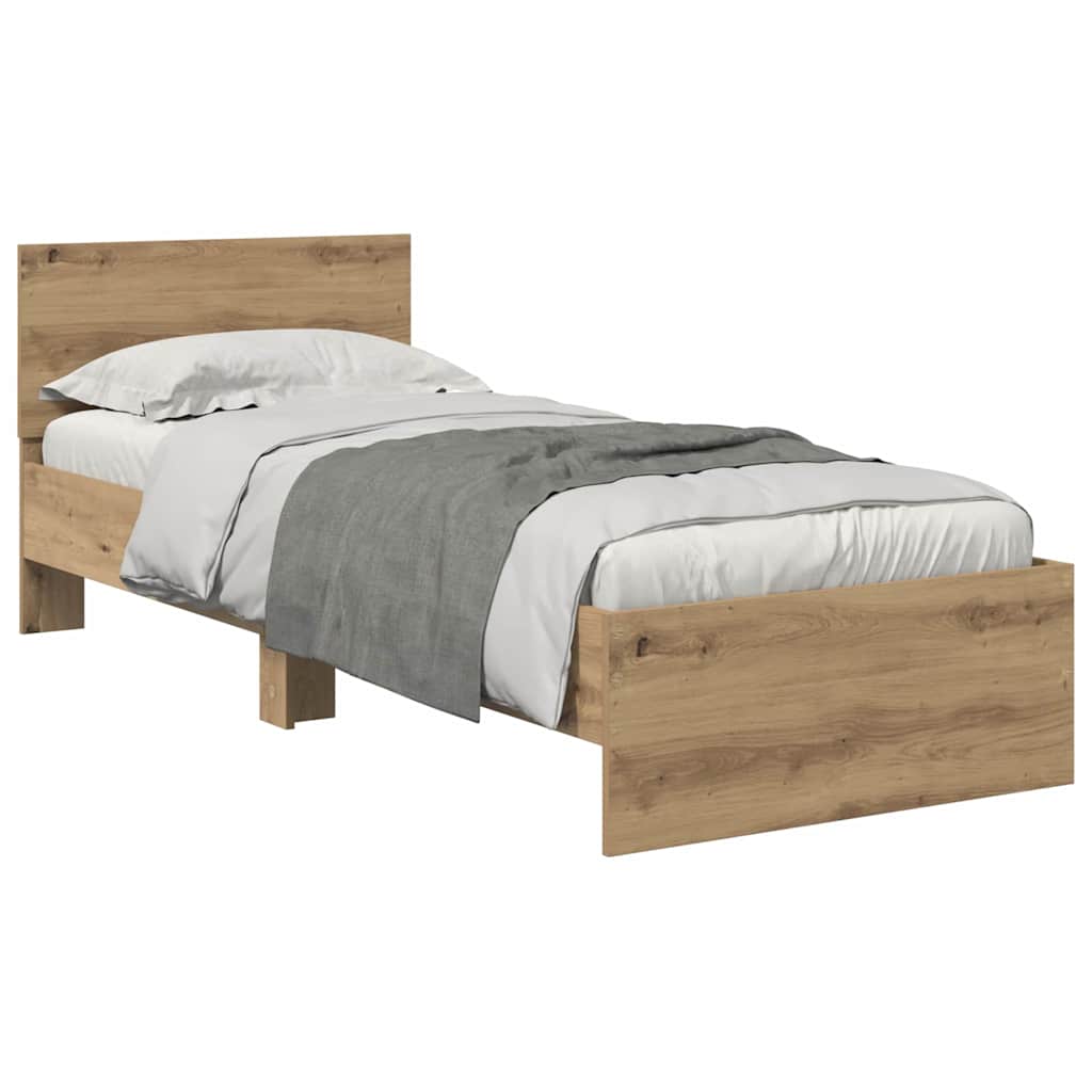 Cadre de lit Chêne artisanal 75 x 190 cm Bois d'ingénierie - XIOS