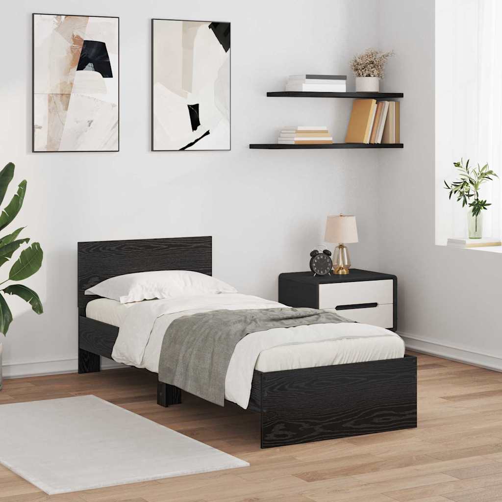 Cadre de lit Chêne noir 75 x 190 cm Bois d'ingénierie - XIOS