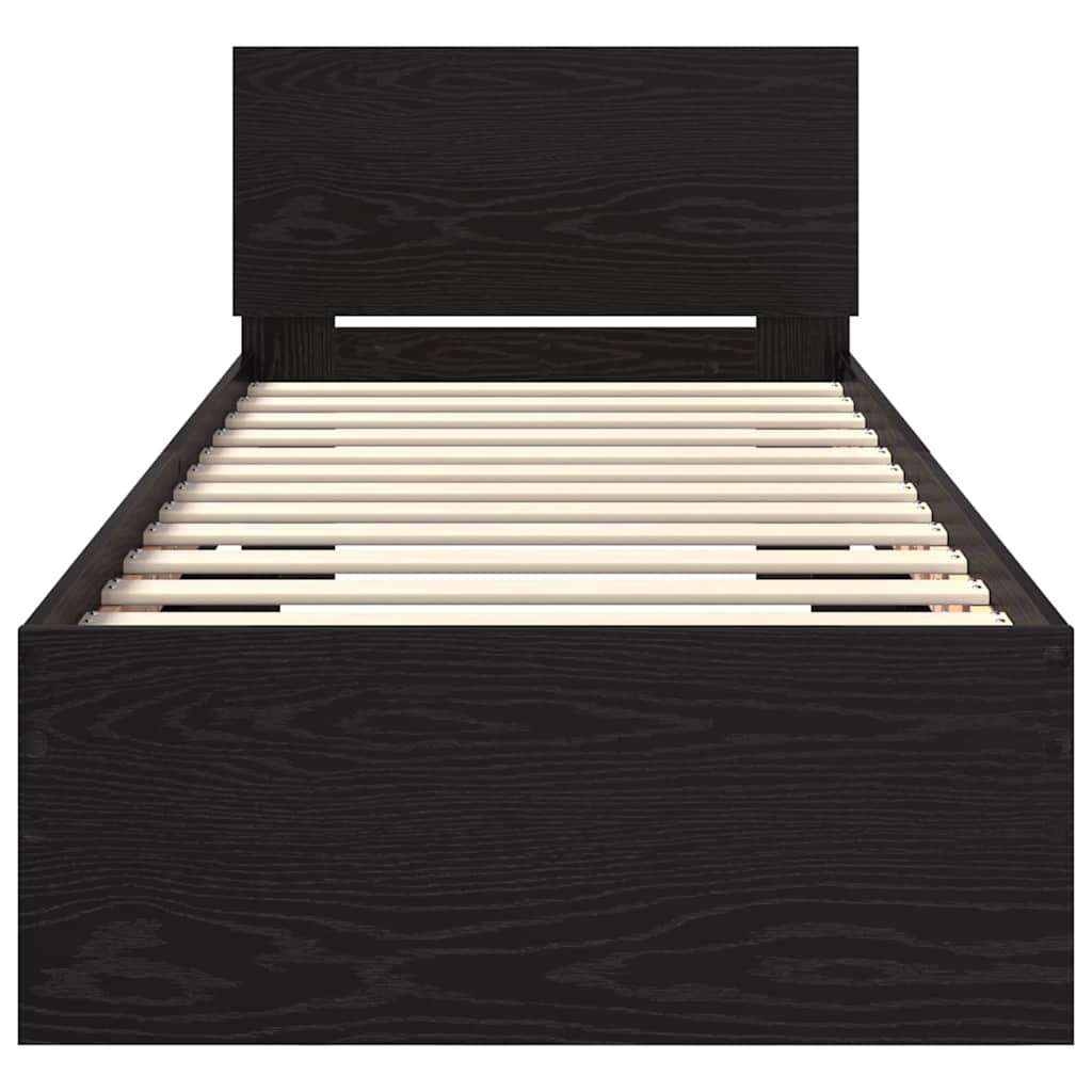 Cadre de lit Chêne noir 75 x 190 cm Bois d'ingénierie - XIOS