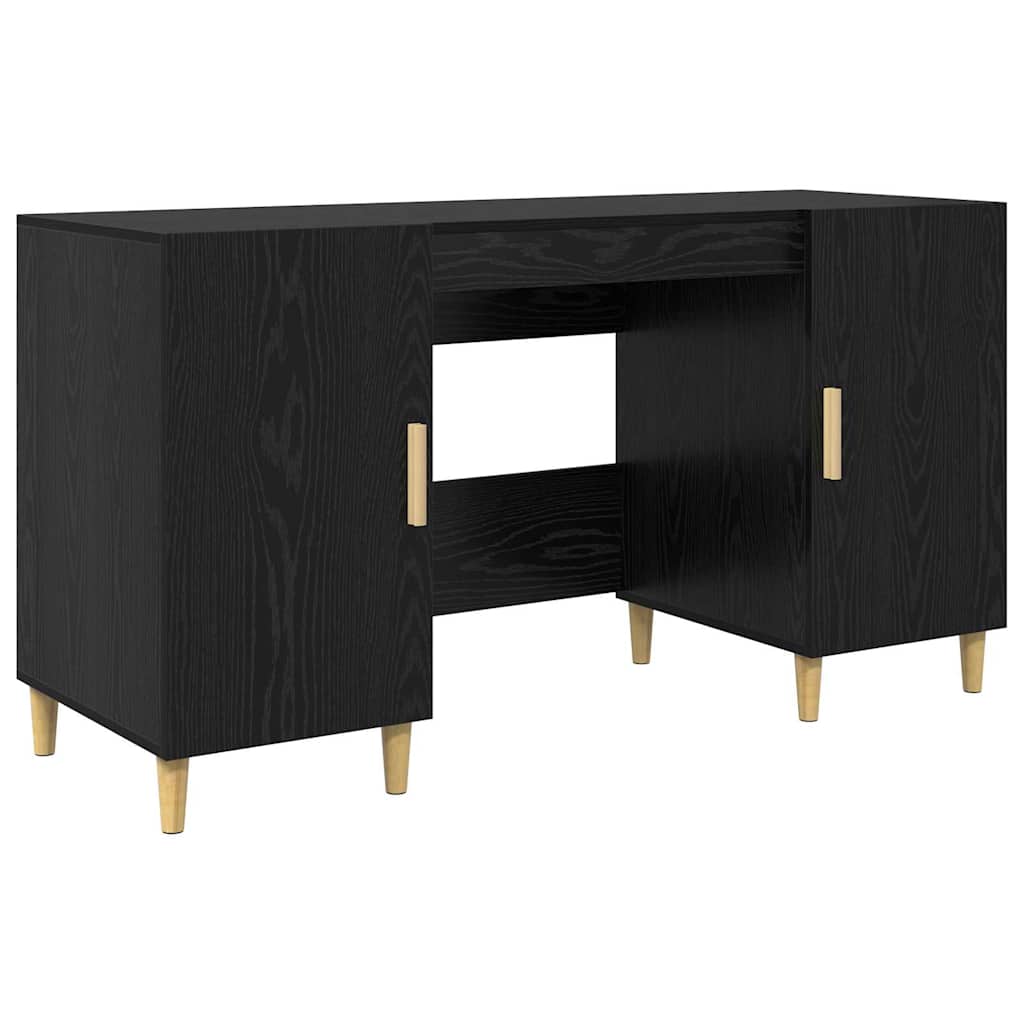 Bureau avec porte Chêne noir 140 x 50 x 75 cm Bois d'ingénierie - XIOS