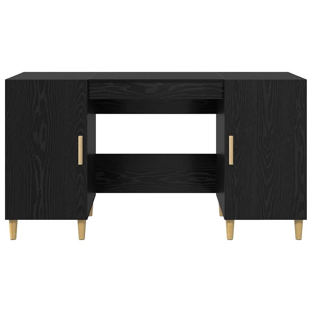 Bureau avec porte Chêne noir 140 x 50 x 75 cm Bois d'ingénierie - XIOS