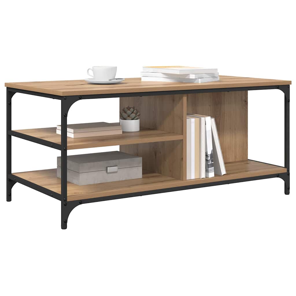 Table basse Chêne artisanal 100 x 50 x 45 cm Bois d'ingénierie - XIOS