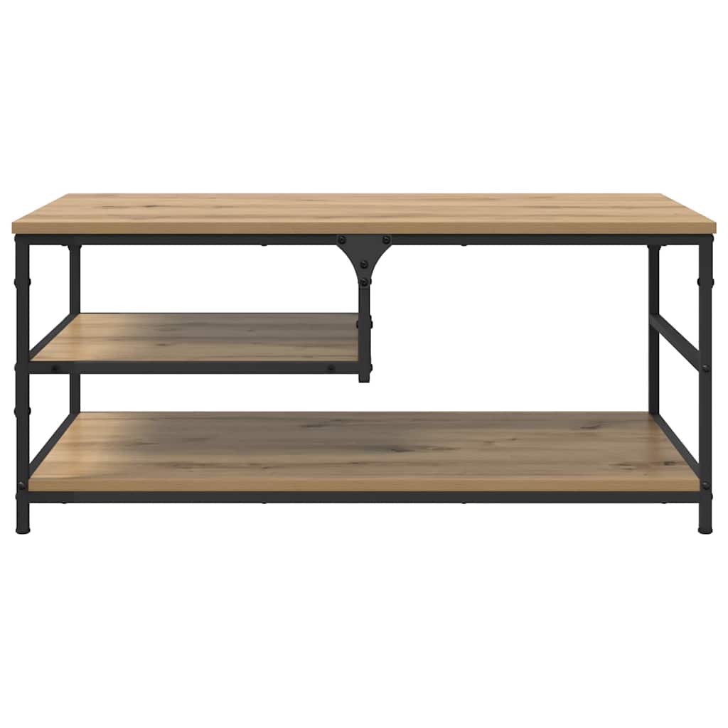 Table basse Chêne artisanal 90 x 49 x 40 cm Bois d'ingénierie - XIOS