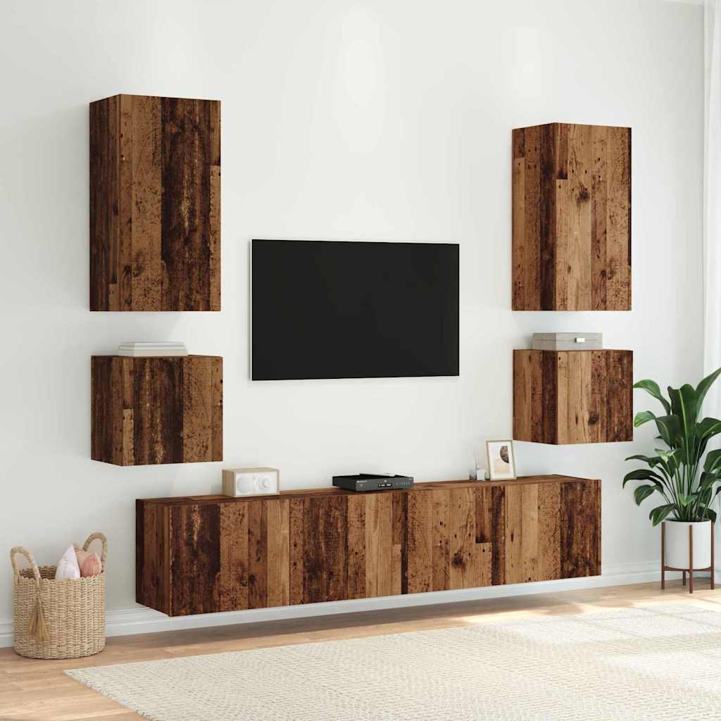 Meuble TV mural Bois Ancien 100 x 35 x 41 cm Bois d'ingénierie - XIOS