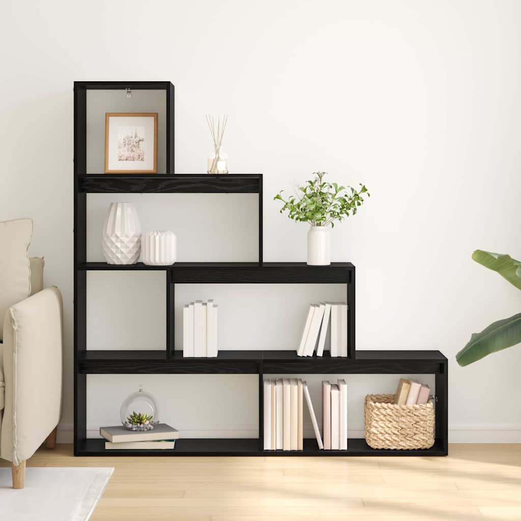 Cloison Bibliothèque Chêne noir 143,5 x 29 x 143,5 cm - XIOS