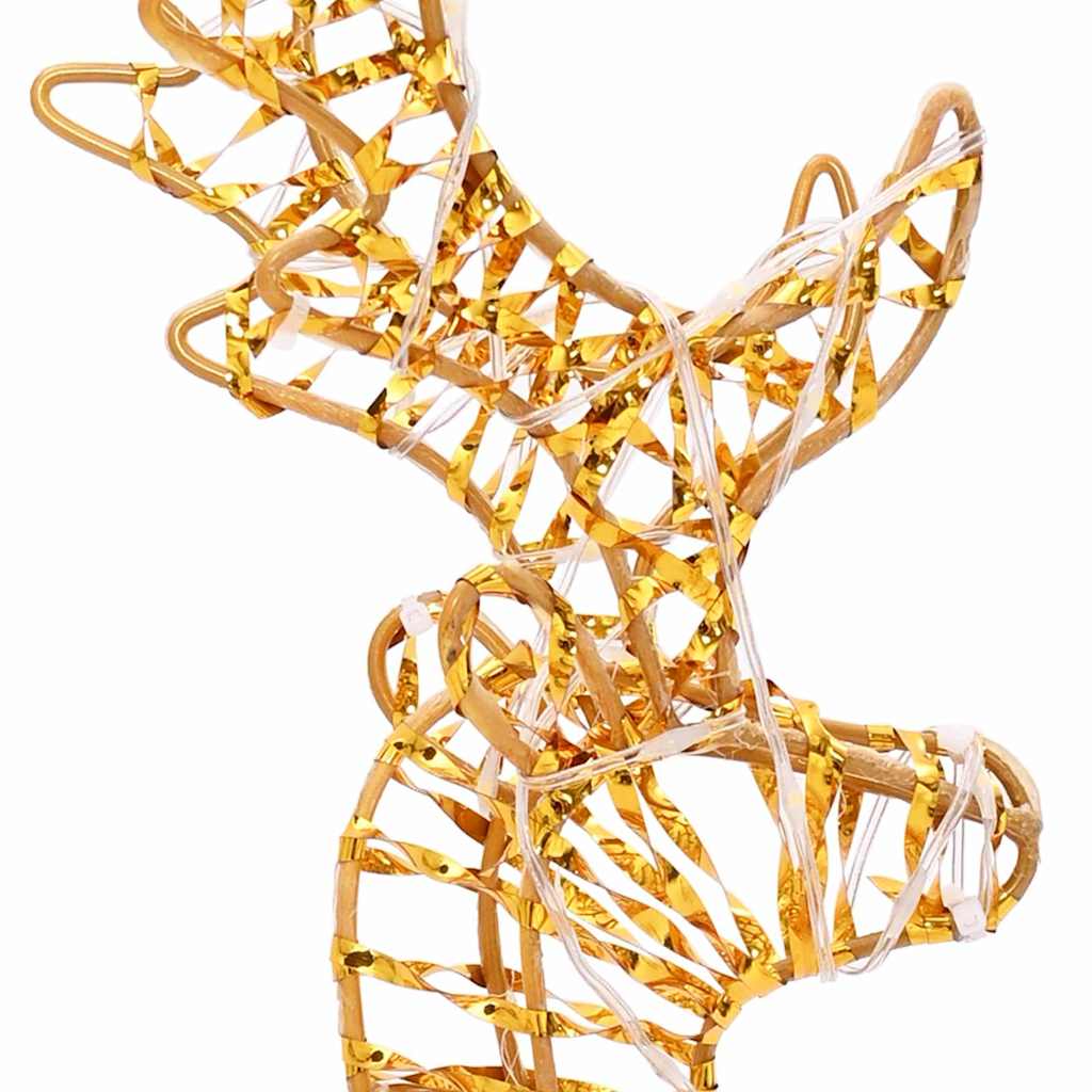 Traîneau tiré par un renne Blanc chaud 30 x 12 x 55 cm PET - XIOS