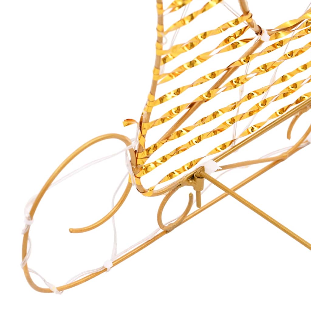 Traîneau tiré par un renne Blanc chaud 30 x 12 x 55 cm PET - XIOS