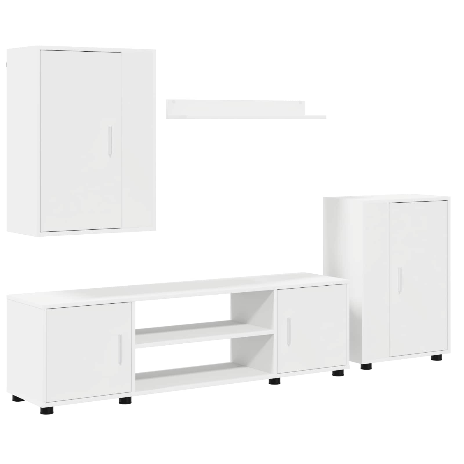 Ensemble meuble TV Montage mural 4 pcs Blanc Bois d'ingénierie - XIOS