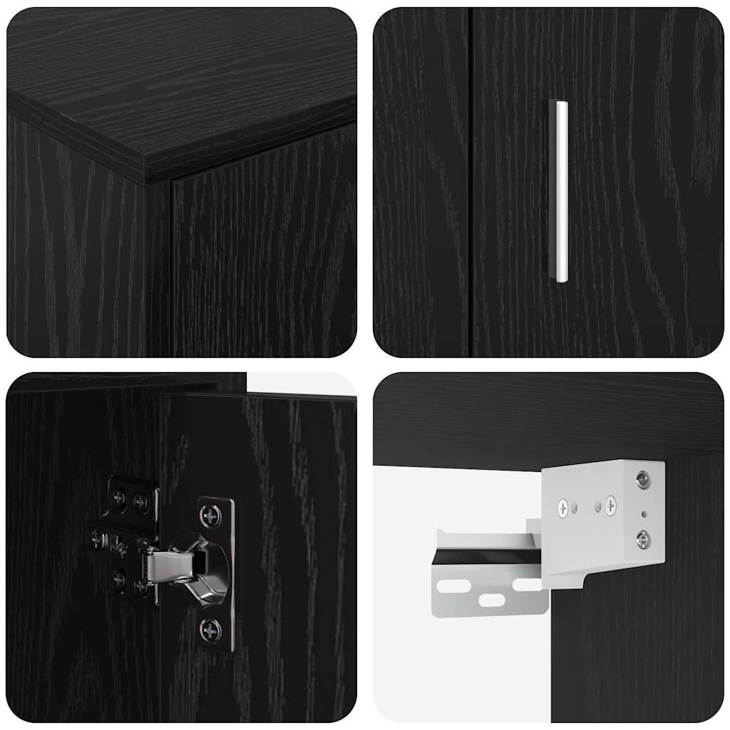 Ensemble de meuble TV 4 pièces Montage mural 4 pcs Chêne noir - XIOS