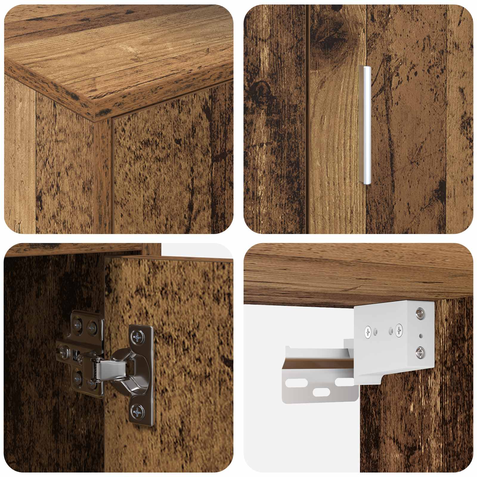 Ensemble meuble TV 4 pcs Bois Ancien Bois d'ingénierie - XIOS
