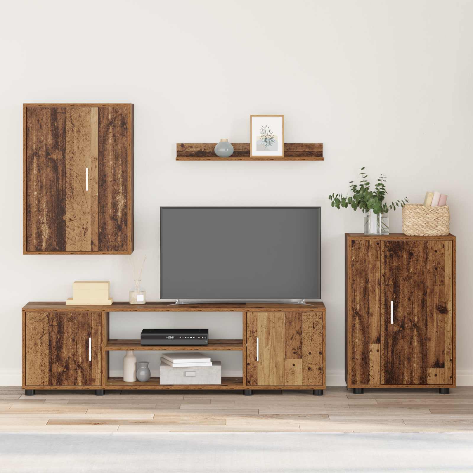 Ensemble meuble TV 4 pcs Bois Ancien Bois d'ingénierie - XIOS