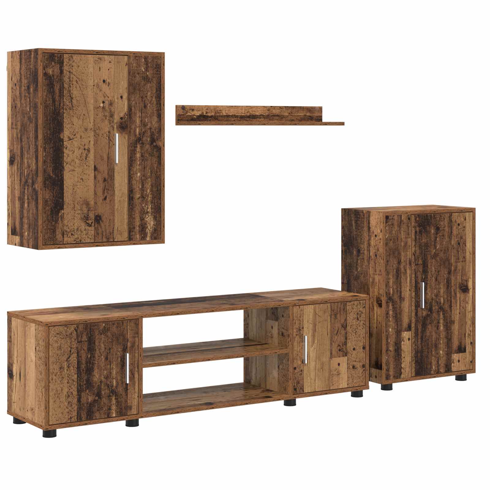 Ensemble meuble TV 4 pcs Bois Ancien Bois d'ingénierie - XIOS