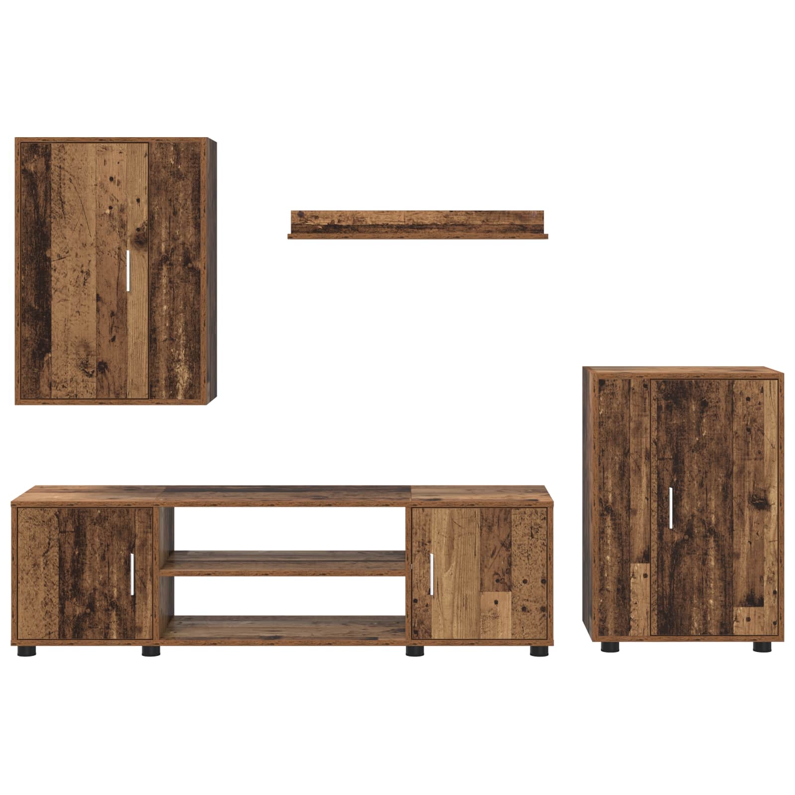 Ensemble meuble TV 4 pcs Bois Ancien Bois d'ingénierie - XIOS