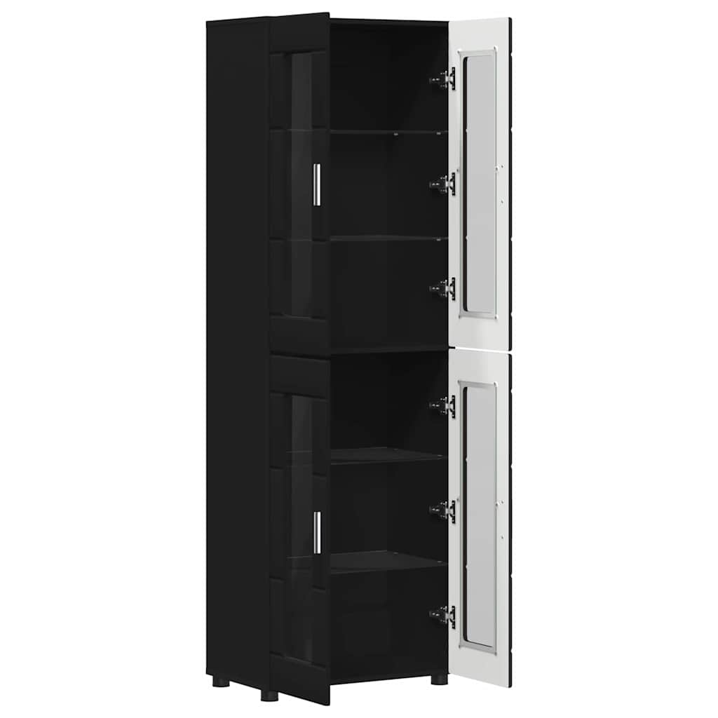 Haut Armoire avec porte Noir 60 x 35 x 182 cm Bois d'ingénierie - XIOS