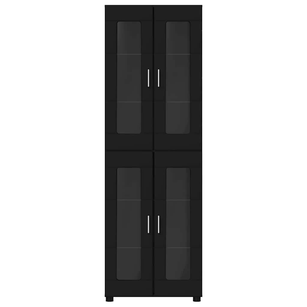 Haut Armoire avec porte Noir 60 x 35 x 182 cm Bois d'ingénierie - XIOS