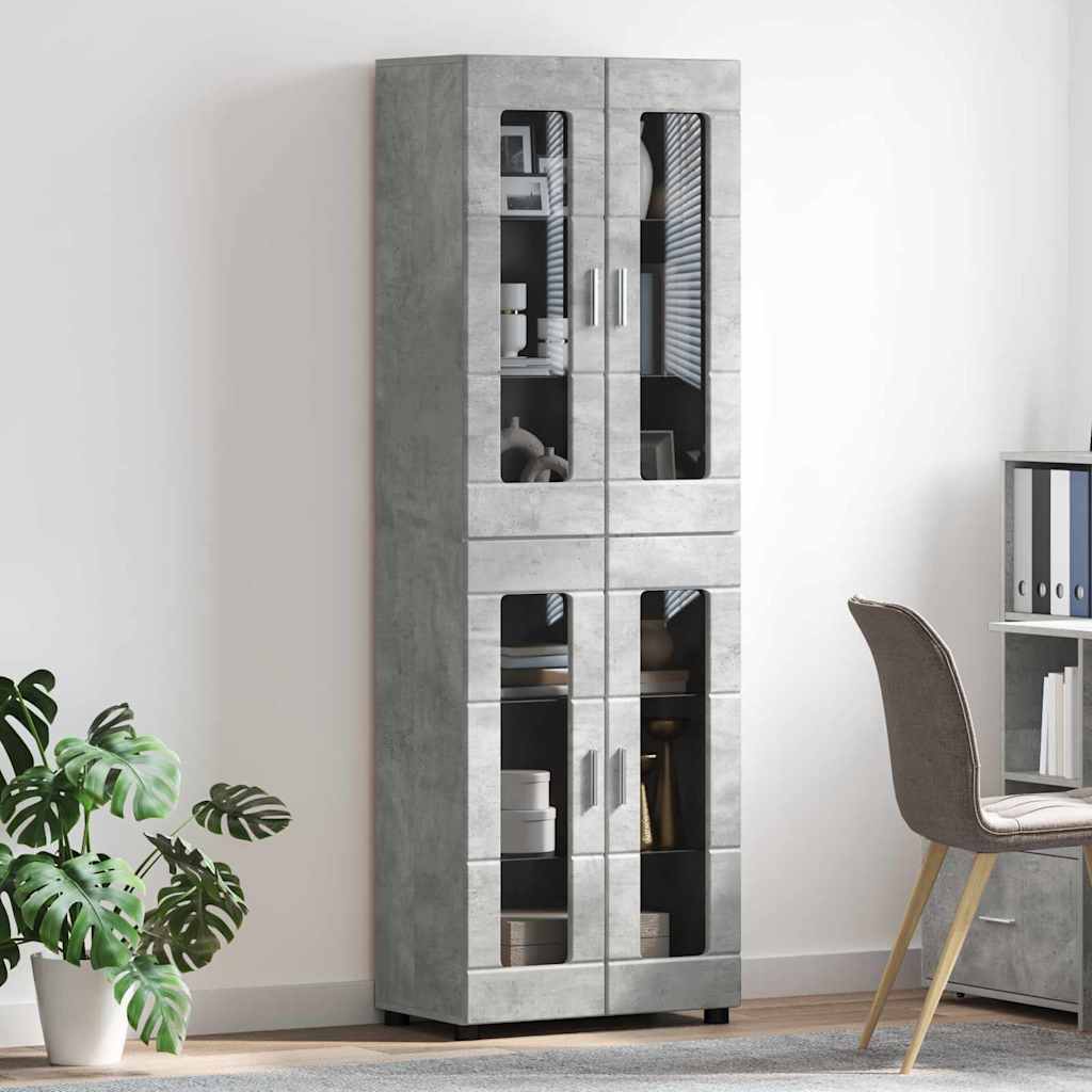 Haut Armoire Gris béton 60 x 35 x 182 cm Bois d'ingénierie - XIOS