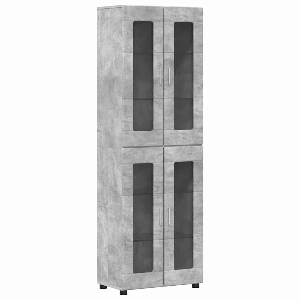 Haut Armoire Gris béton 60 x 35 x 182 cm Bois d'ingénierie - XIOS