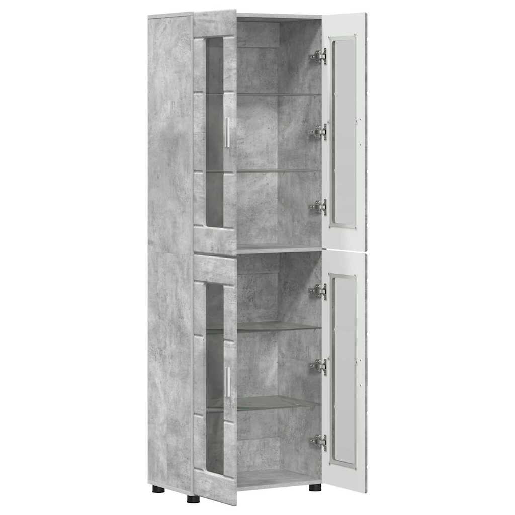 Haut Armoire Gris béton 60 x 35 x 182 cm Bois d'ingénierie - XIOS