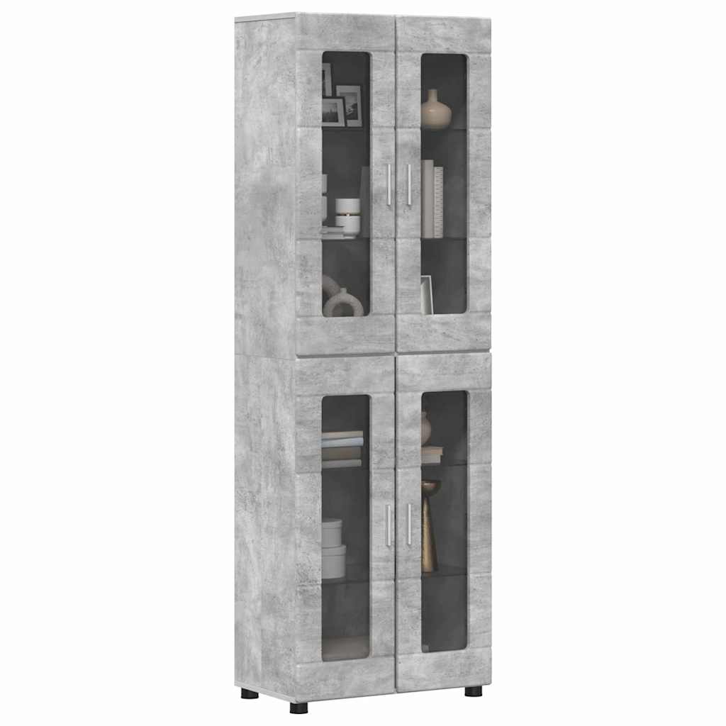 Haut Armoire Gris béton 60 x 35 x 182 cm Bois d'ingénierie - XIOS