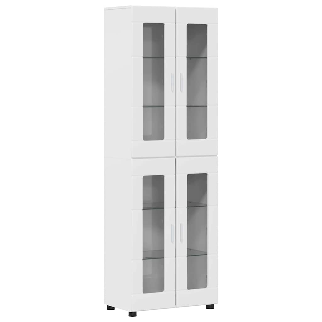 Haut Armoire Blanc brillant 60 x 35 x 182 cm Bois d'ingénierie - XIOS