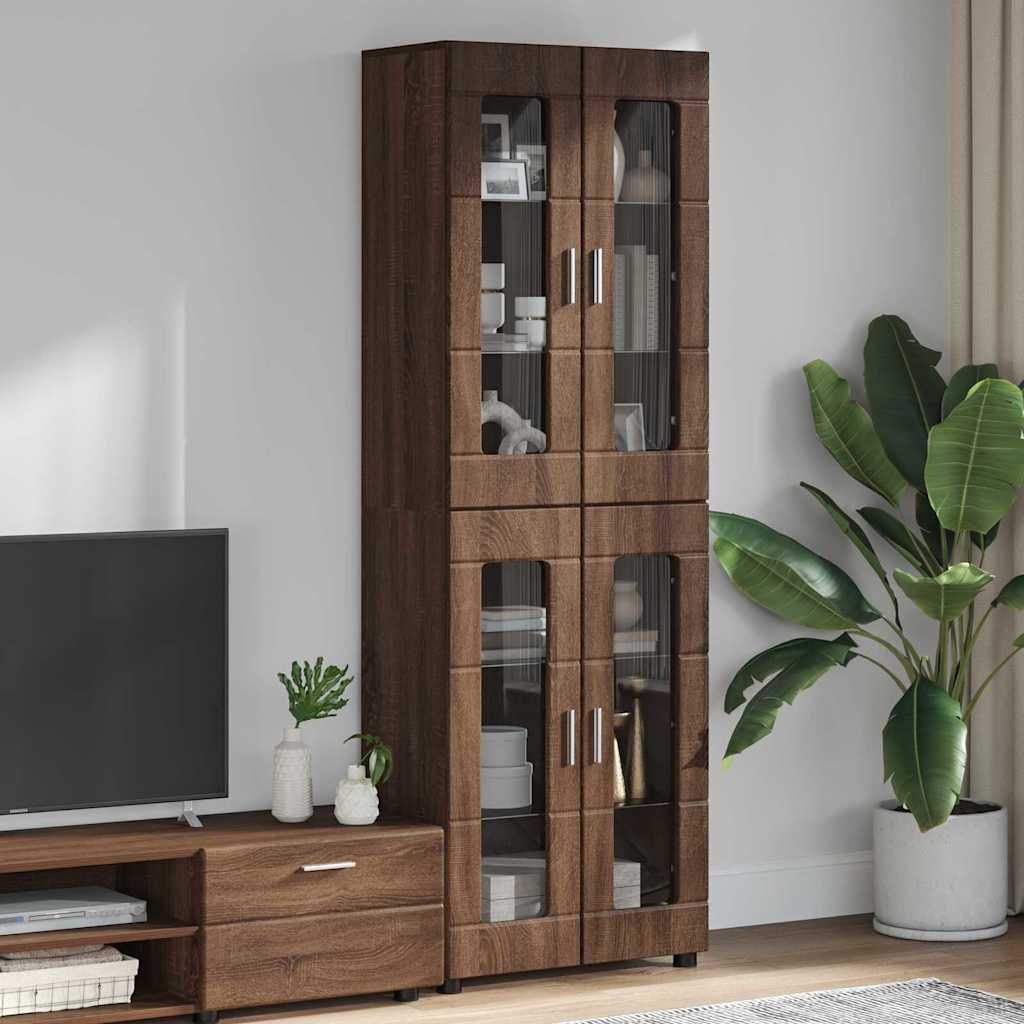 Haut Armoire Chêne brun 60 x 35 x 182 cm Bois d'ingénierie - XIOS