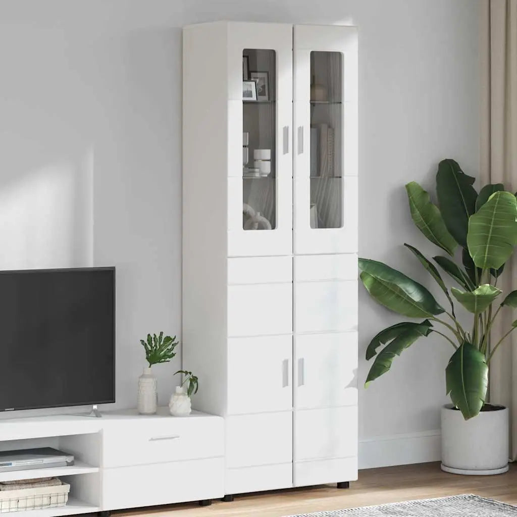 Haut Armoire FLORIN 60 x 35 x 182 cm Blanc Bois d’ingénierie - XIOS