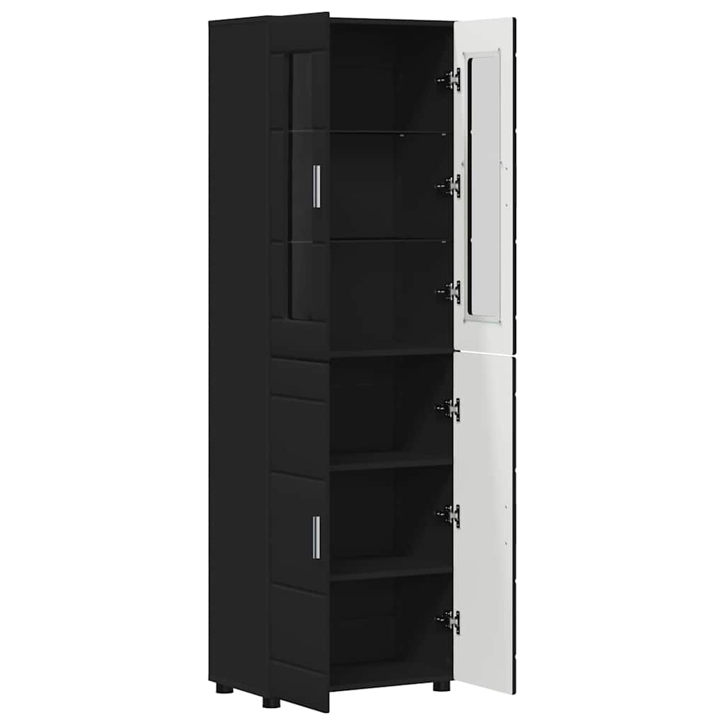 Haut Armoire avec porte Noir 60 x 35 x 182 cm Bois d'ingénierie - XIOS