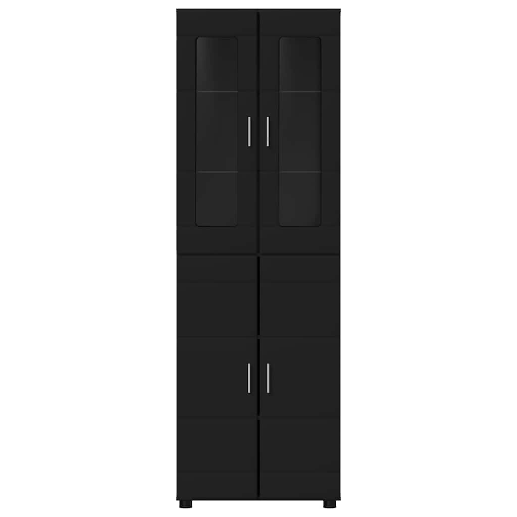 Haut Armoire avec porte Noir 60 x 35 x 182 cm Bois d'ingénierie - XIOS