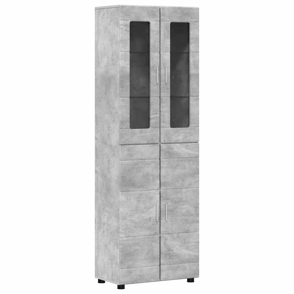 Haut Armoire Gris béton 60 x 35 x 182 cm Bois d'ingénierie - XIOS