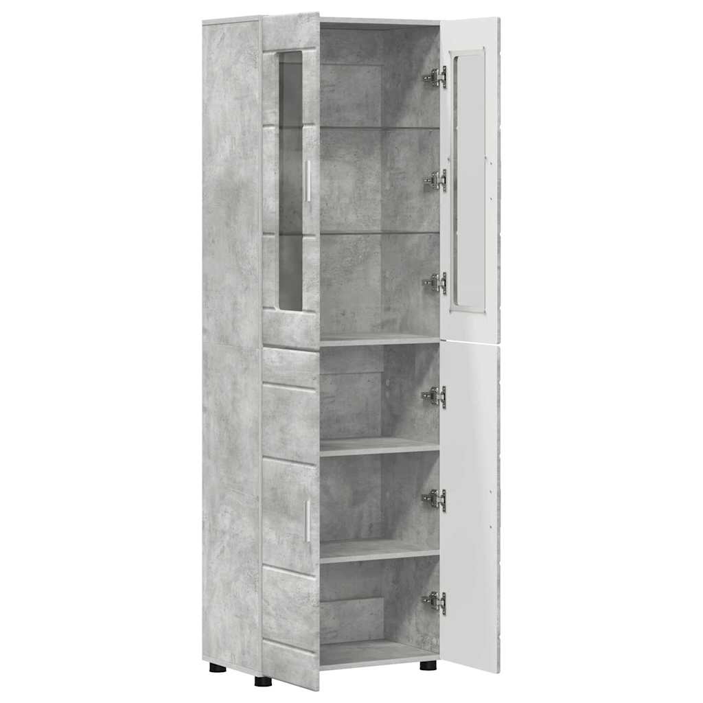Haut Armoire Gris béton 60 x 35 x 182 cm Bois d'ingénierie - XIOS