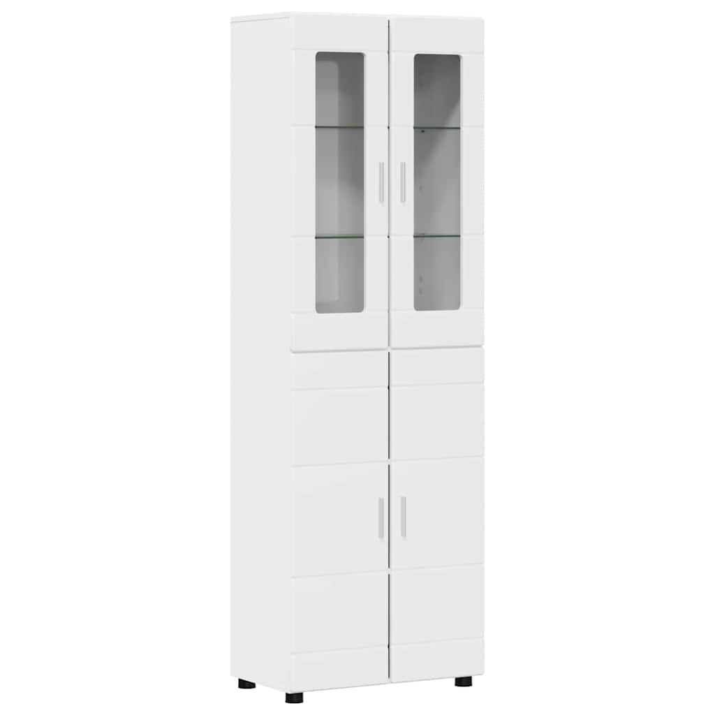 Haut Armoire Blanc brillant 60 x 35 x 182 cm Bois d'ingénierie - XIOS