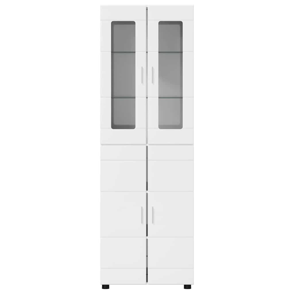 Haut Armoire Blanc brillant 60 x 35 x 182 cm Bois d'ingénierie - XIOS