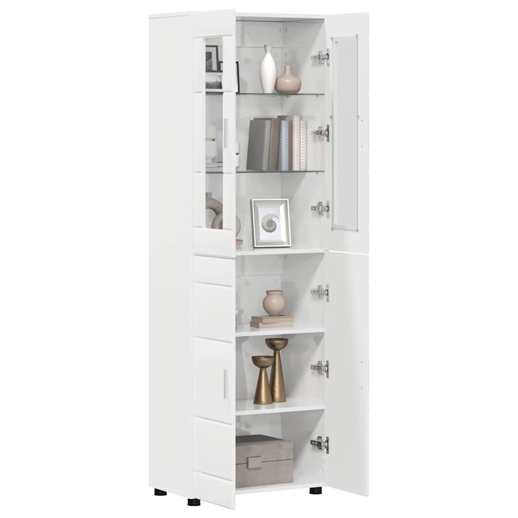 Haut Armoire Blanc brillant 60 x 35 x 182 cm Bois d'ingénierie - XIOS