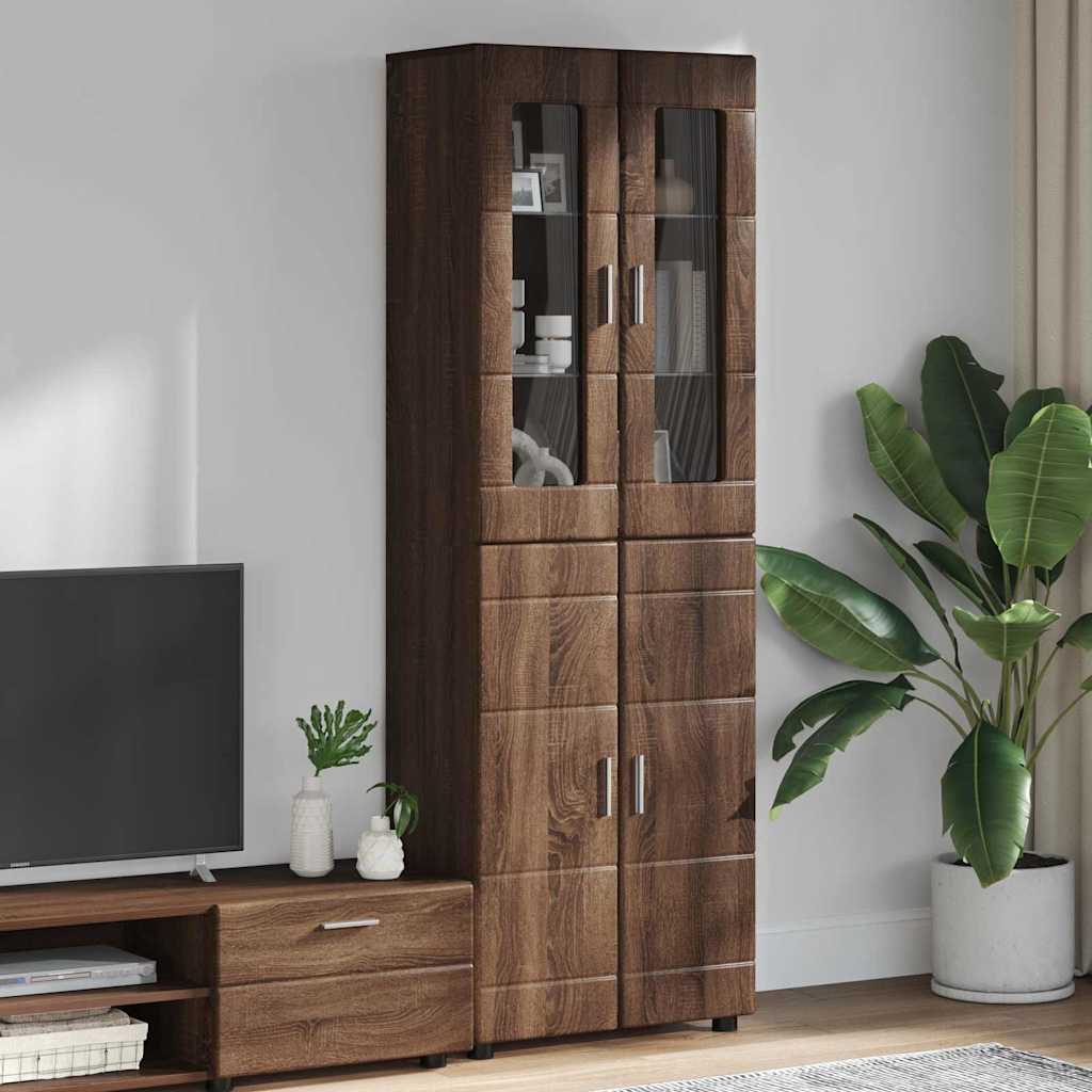 Haut Armoire Chêne brun 60 x 35 x 182 cm Bois d'ingénierie - XIOS