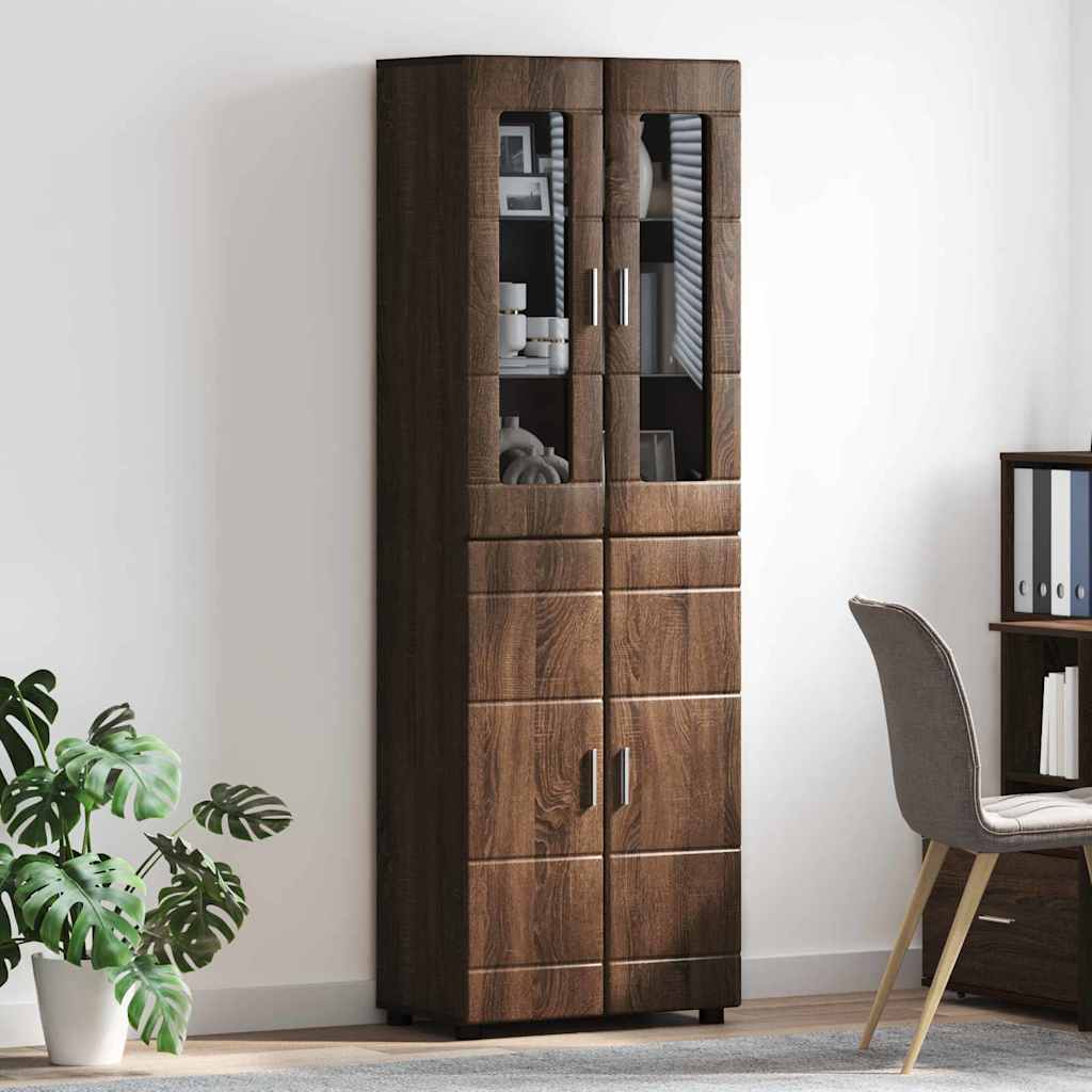 Haut Armoire Chêne brun 60 x 35 x 182 cm Bois d'ingénierie - XIOS
