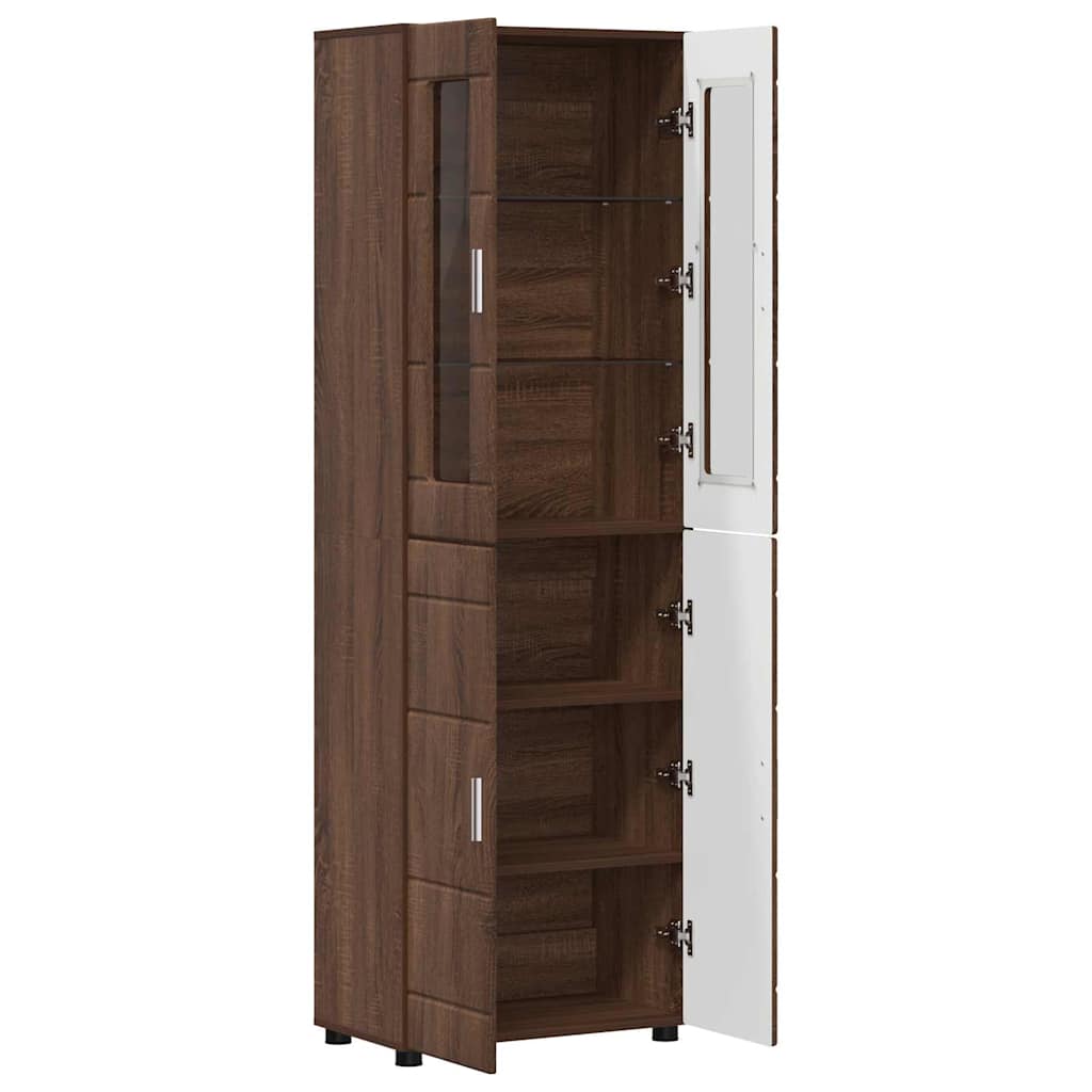 Haut Armoire Chêne brun 60 x 35 x 182 cm Bois d'ingénierie - XIOS