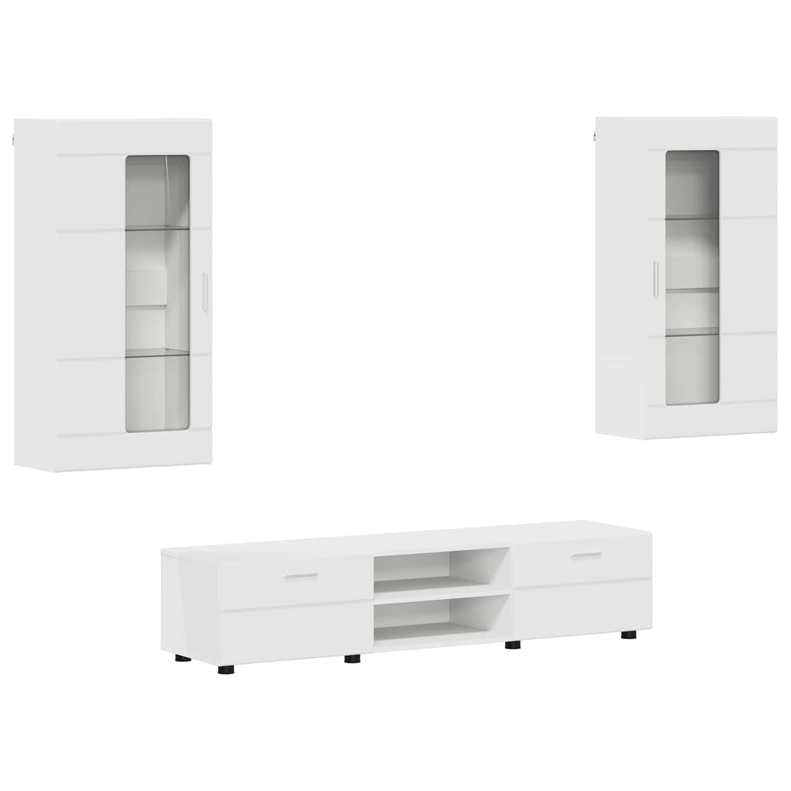 Ensemble meuble TV FLORIN 3 pcs Blanc Bois d'ingénierie - XIOS