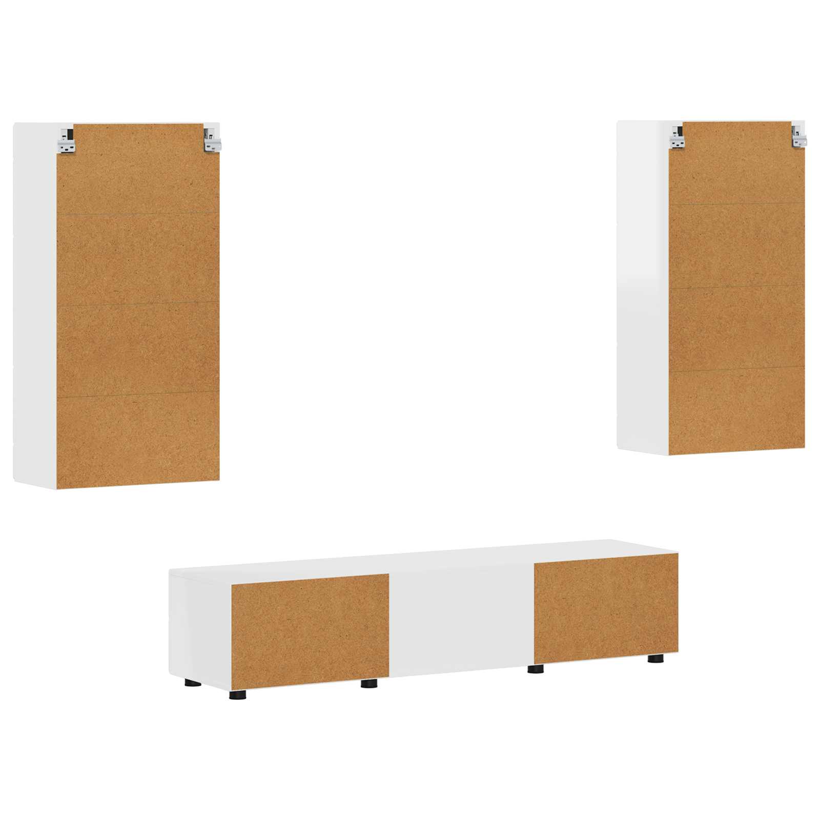 Ensemble meuble TV avec tiroir FLORIN 3 pcs Blanc brillant - XIOS
