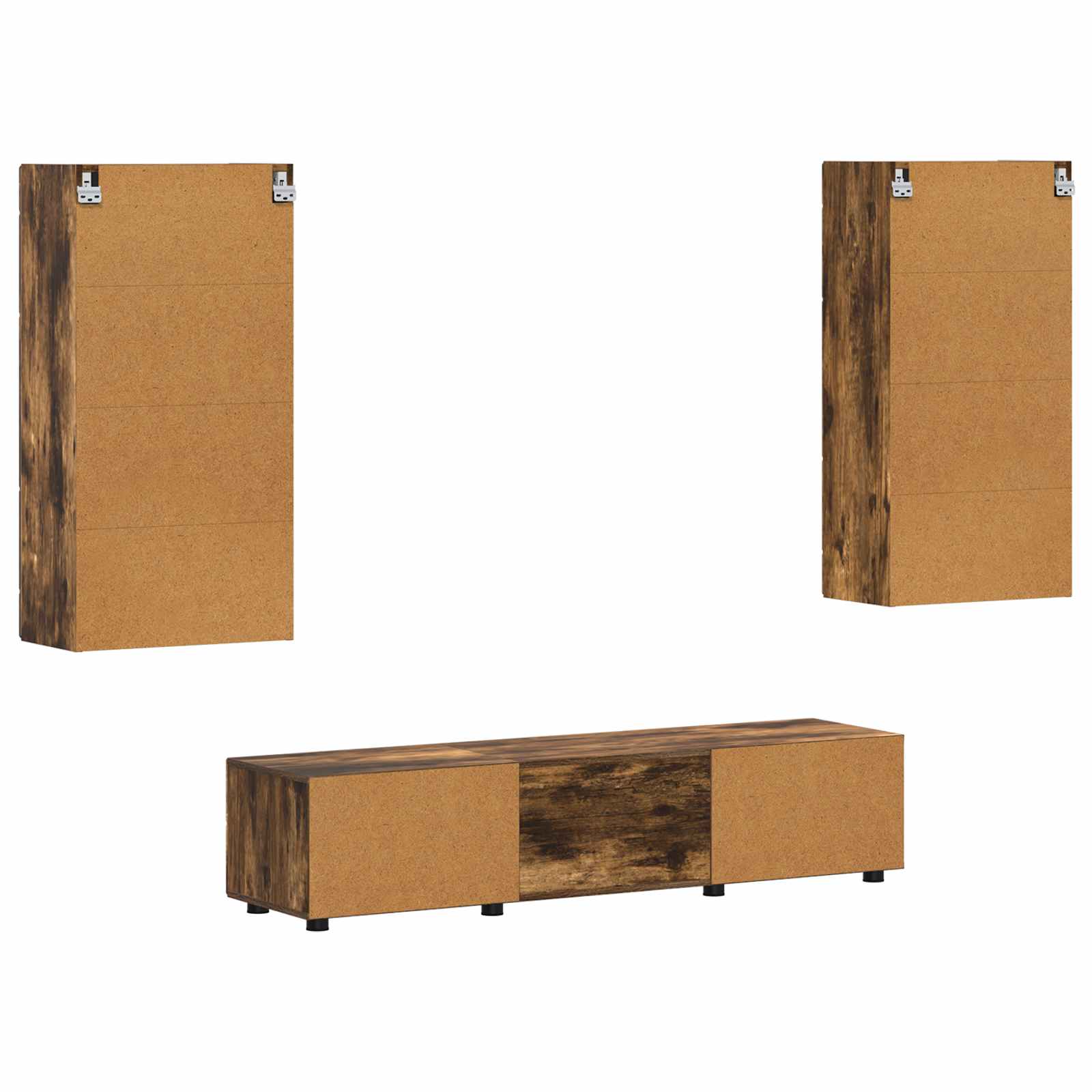 Ensemble meuble TV FLORIN 3 pcs Chêne fumé Bois d'ingénierie - XIOS