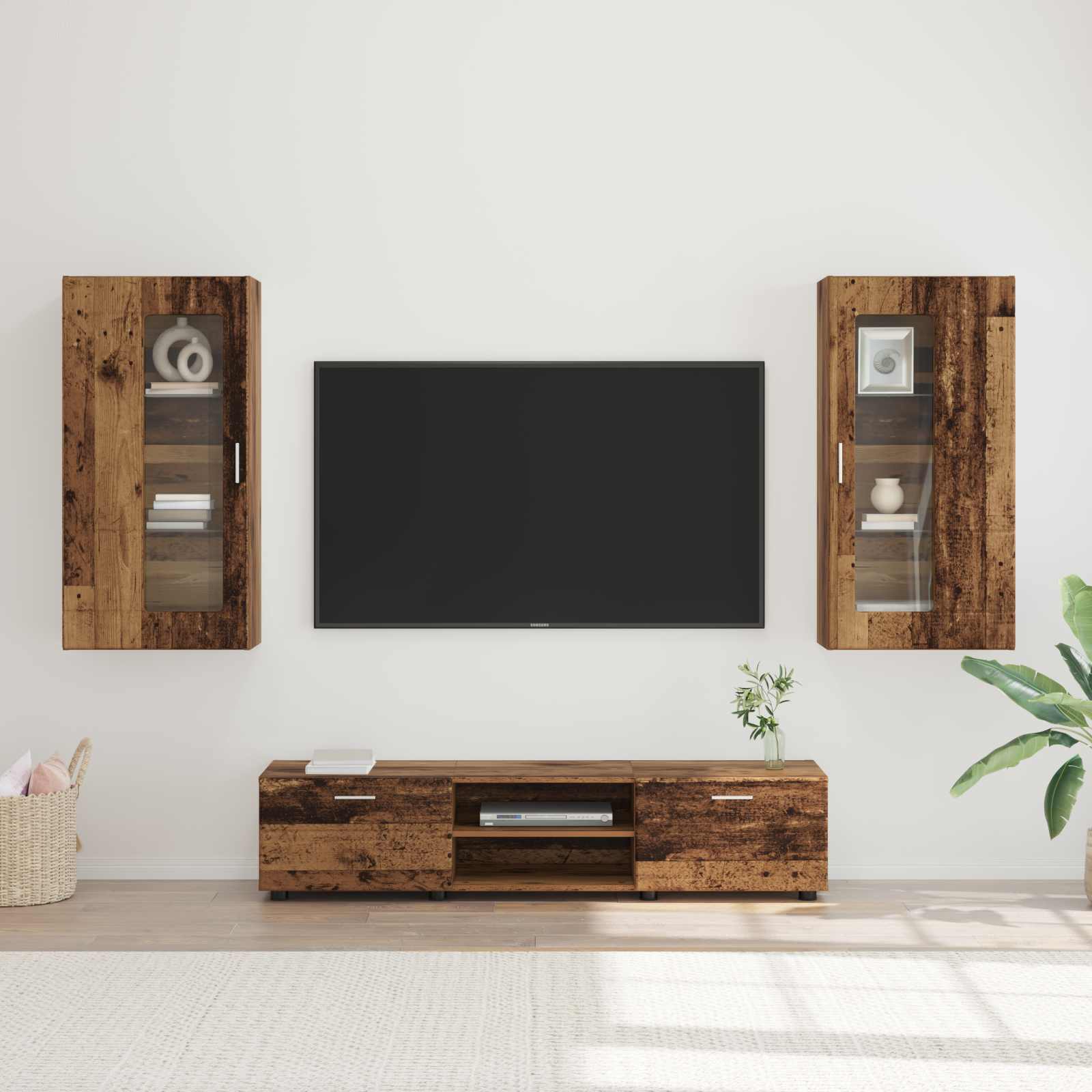Ensemble meuble TV FLORIN 3 pcs Bois ancien Bois d'ingénierie - XIOS