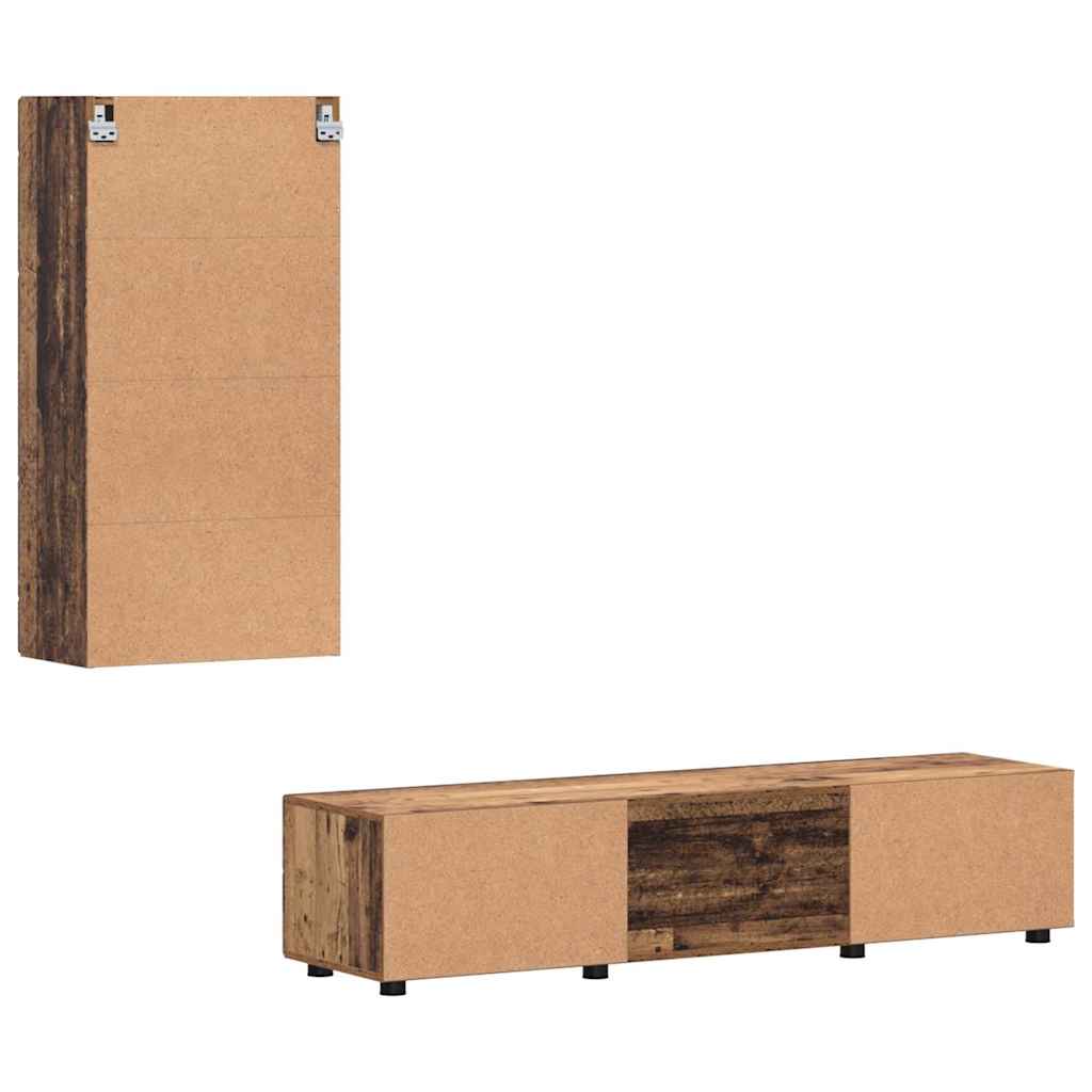 Ensemble meuble TV avec tiroir Bois ancien Bois d'ingénierie - XIOS