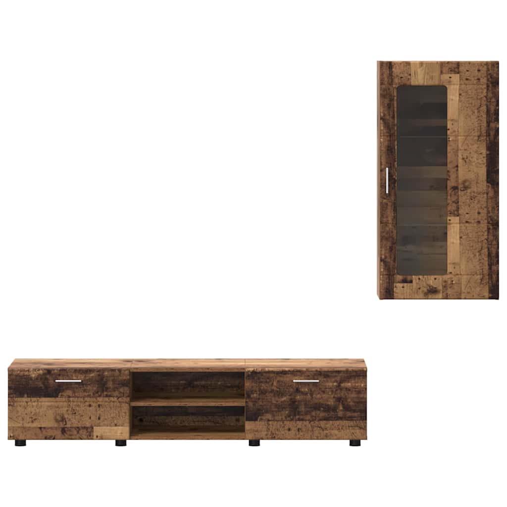 Ensemble meuble TV avec tiroir Bois ancien Bois d'ingénierie - XIOS